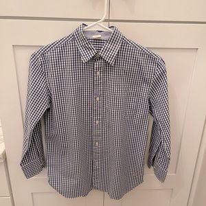 J CREW Blue Gingham Dress Shirt Size 10💙